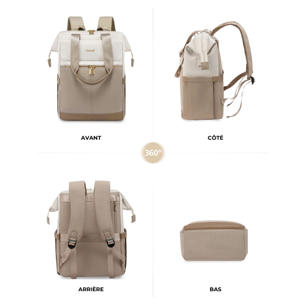 Image montrant le sac prestique vu sous plusieurs angles de vu