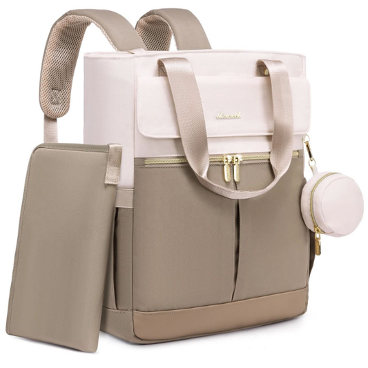 Sac à langer prestige couleurs blanc cassé et kaki